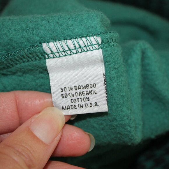 Bryn Walker Womens Pike Poncho Bamboo Cotton Fleece Green Black Size Large NWT - Picture 7 of 10